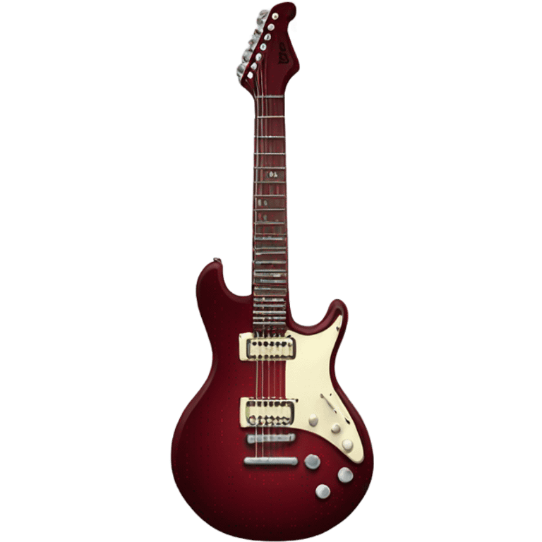 Dark red guitar emoji