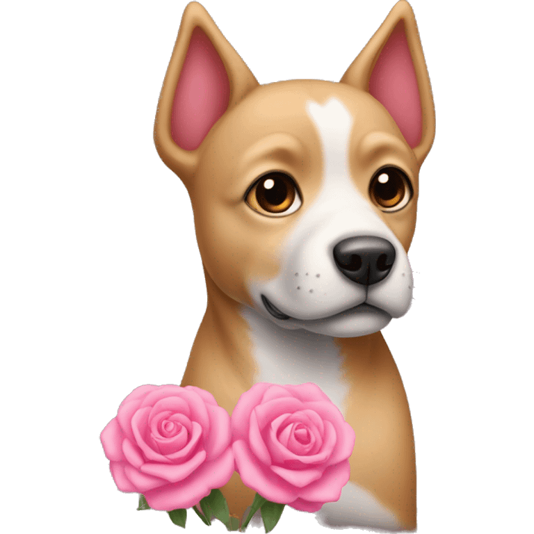 un perrito con un moñito rosa  emoji