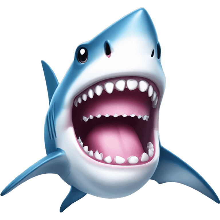 A shark with diamond blinging teeth  emoji