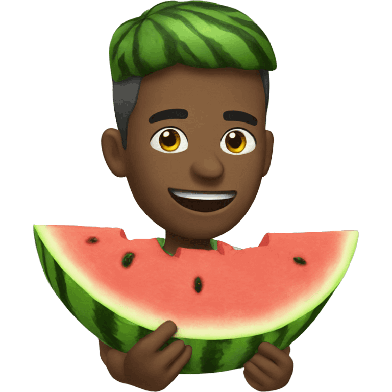 Watermelon eater emoji