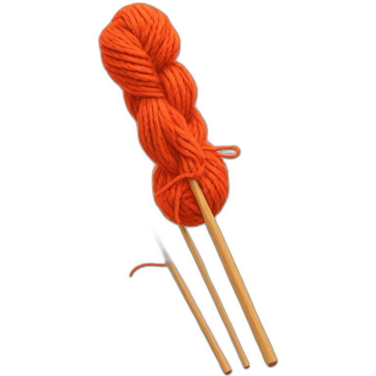 Two knitting needles and yarn emoji