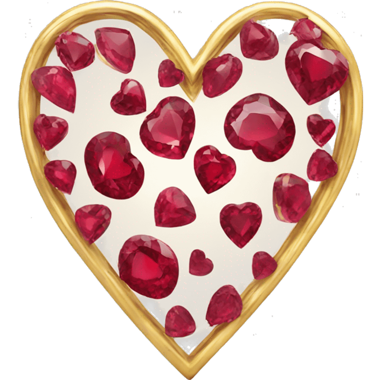 Ruby heart with gold emoji