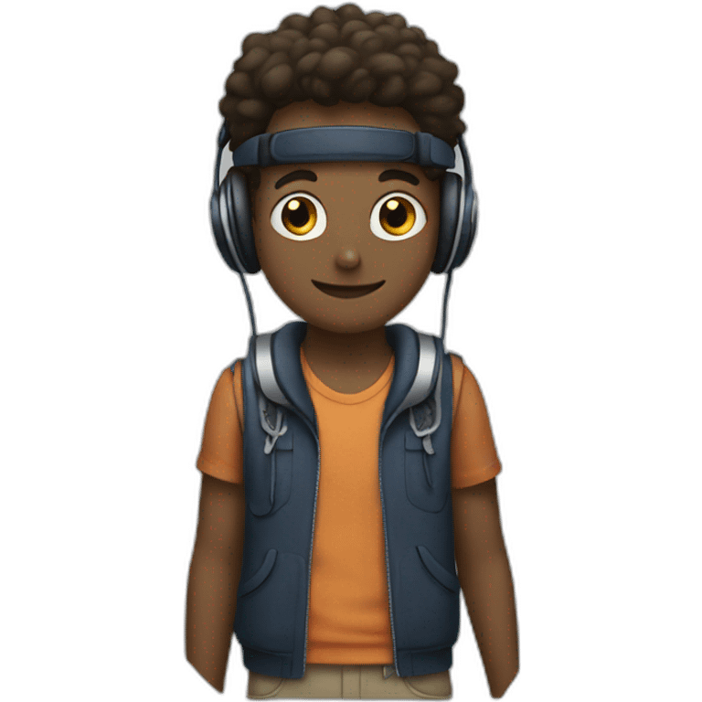 Headphones and a boy emoji