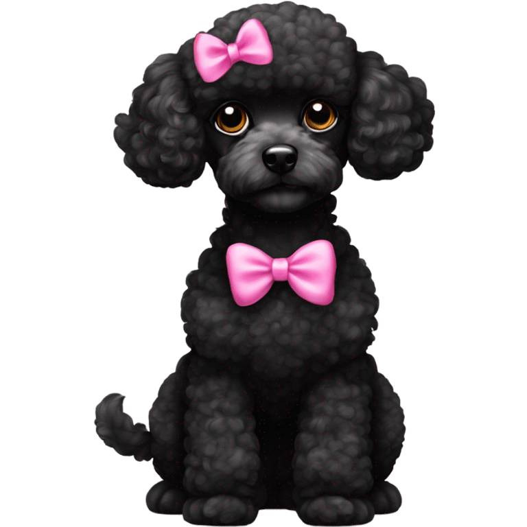 black toy poodle with pink bow emoji