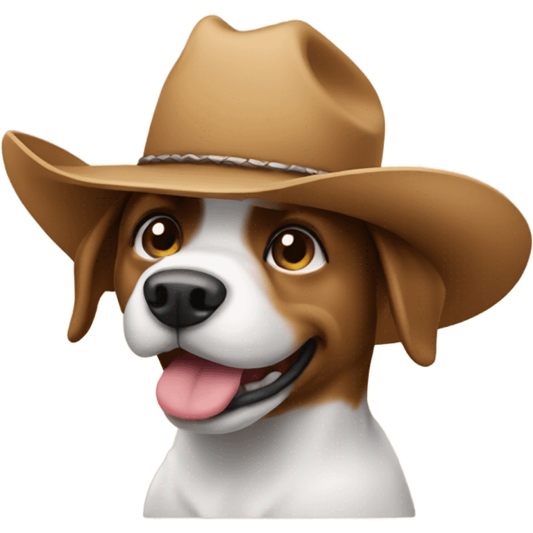 dog wearing a cowboy hat emoji