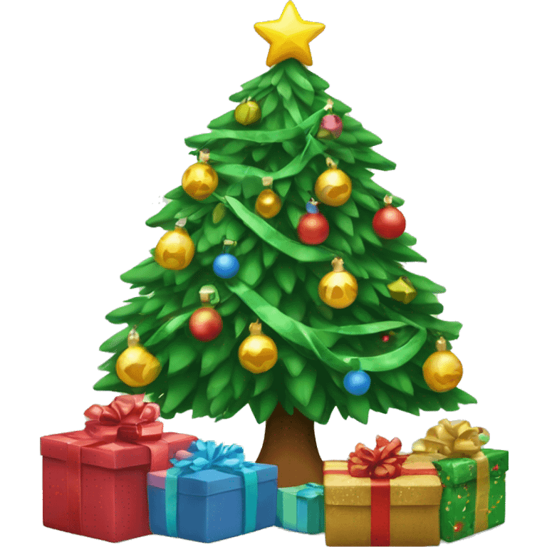 Christmas tree with presents  emoji