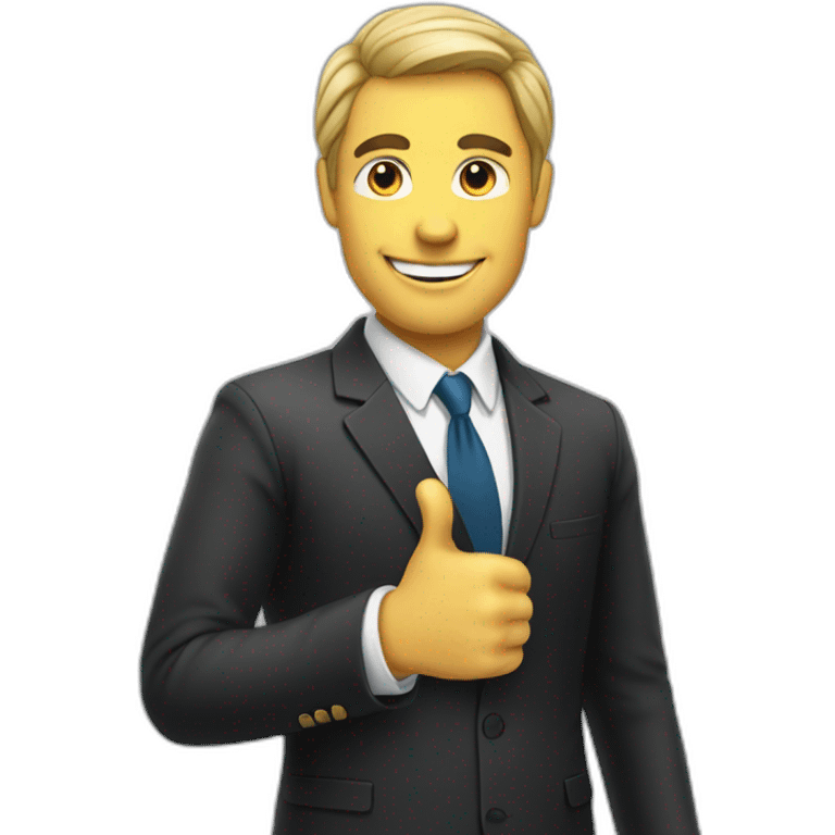 man in suit with thumb up  emoji