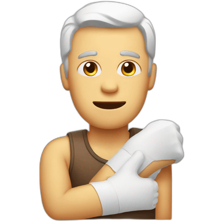 man with broken arm plaster emoji