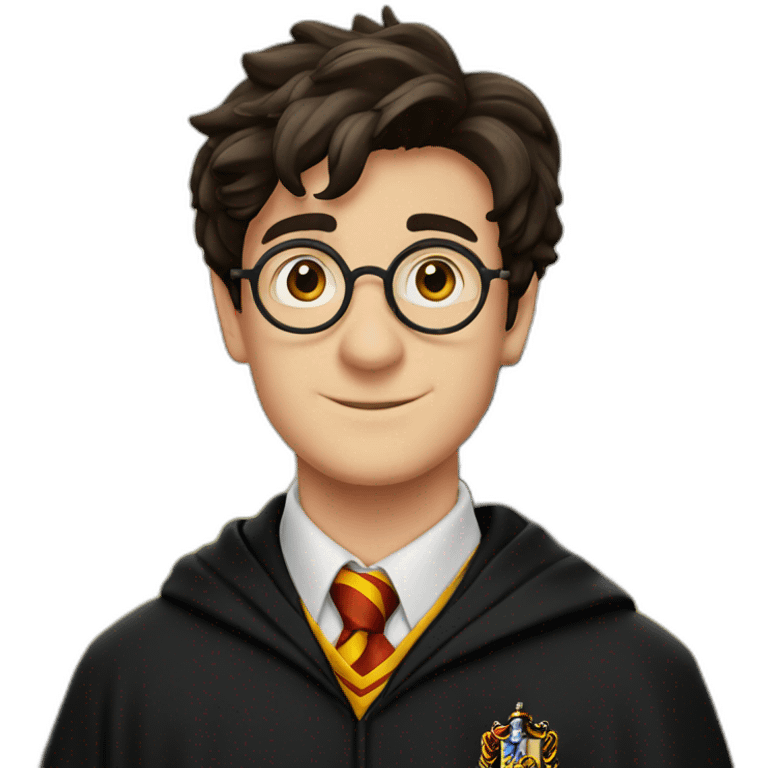 Harry potter with hogwarts behind him emoji