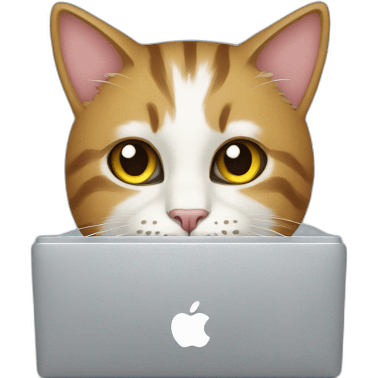 cat working on a MacBook emoji