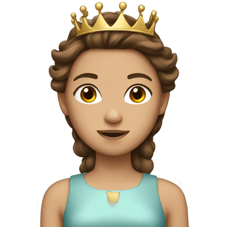 Girl with brown hair and a crown  emoji