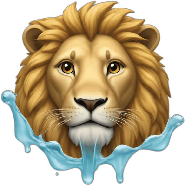 Un lion sur de l’eau emoji