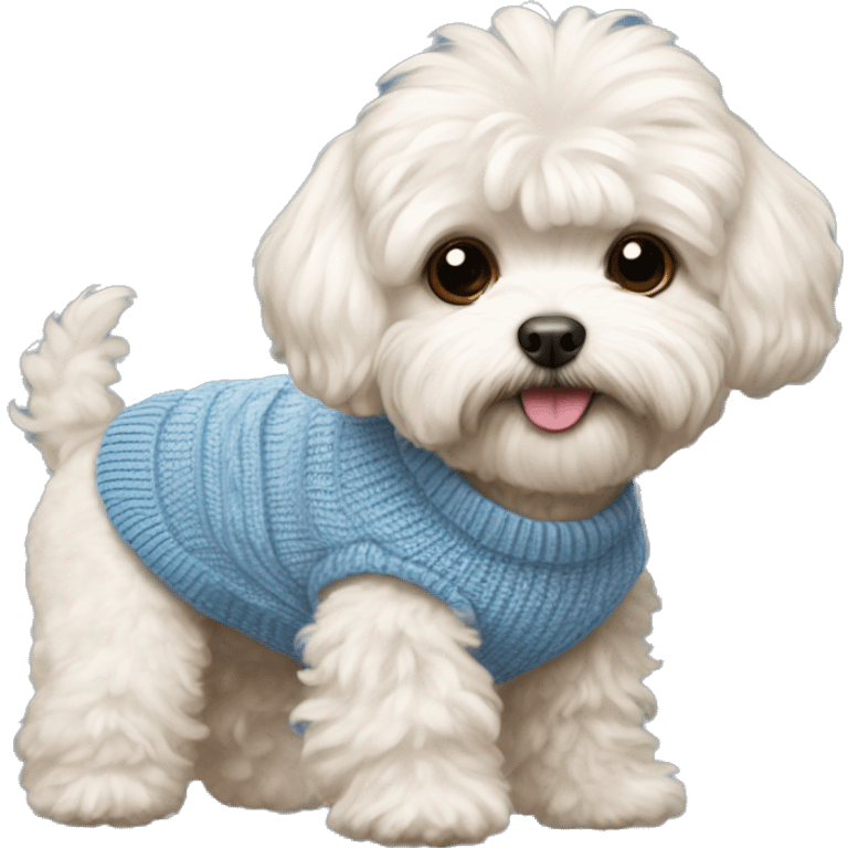 Dog Maltipoo wearing a sweater emoji