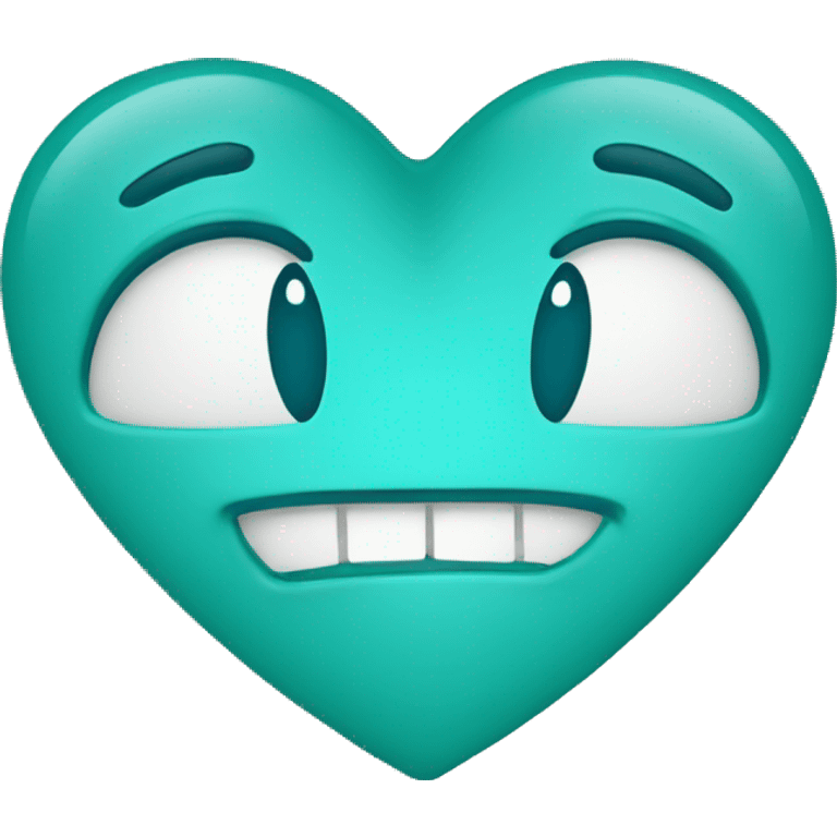 Smiling turquoise heart emoji