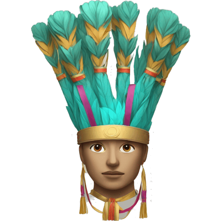 3 cylinders (headdress) with colored ribbons emoji