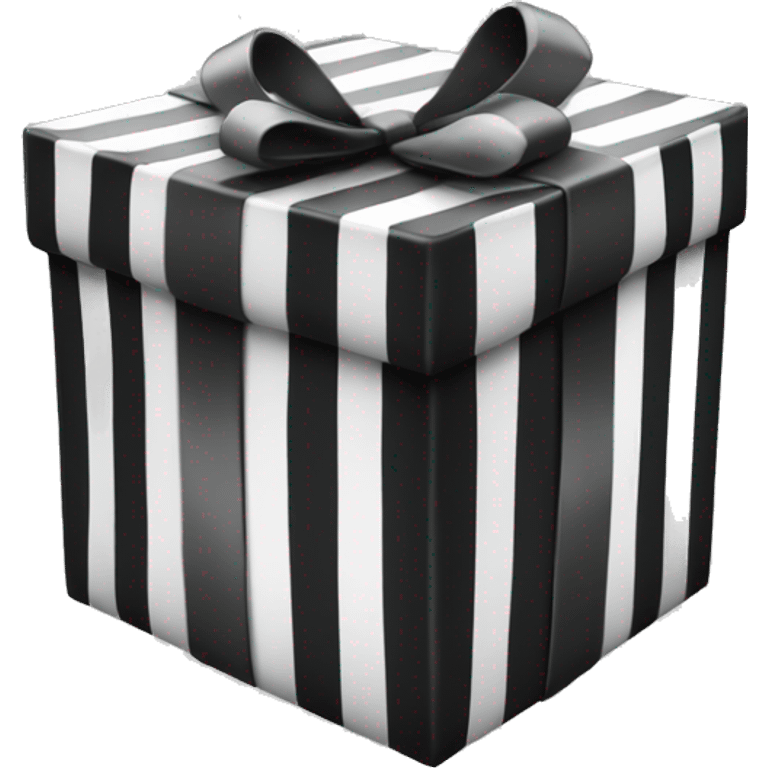 black and white striped present/gift box  emoji