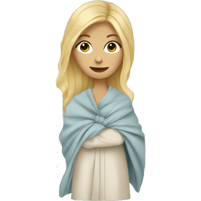 Blonde haired woman Cozy blanket emoji