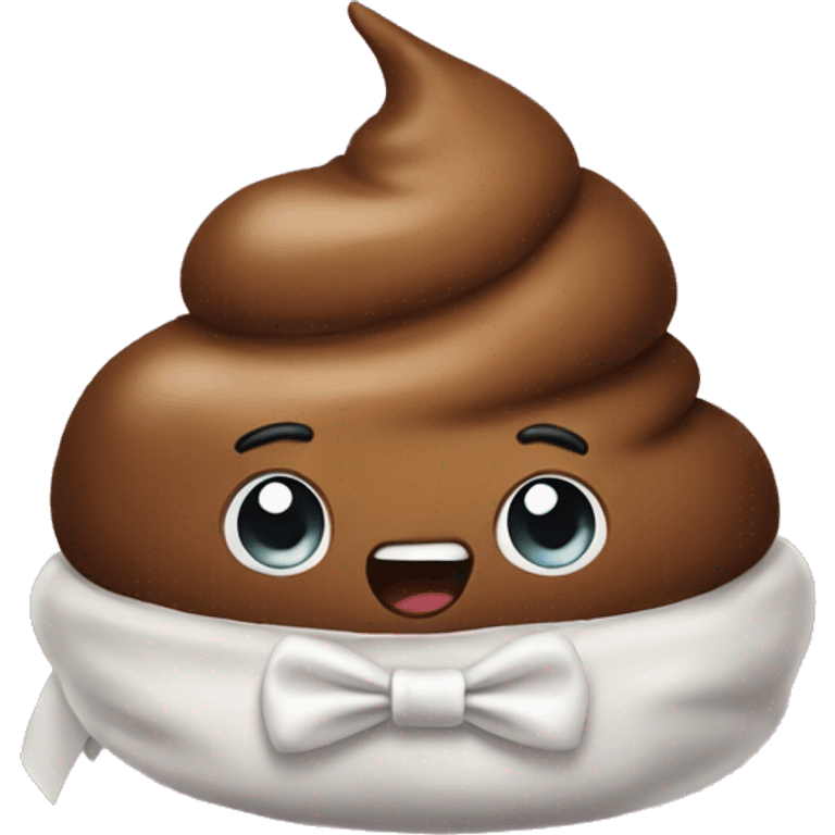 Poop emoji with bow  emoji