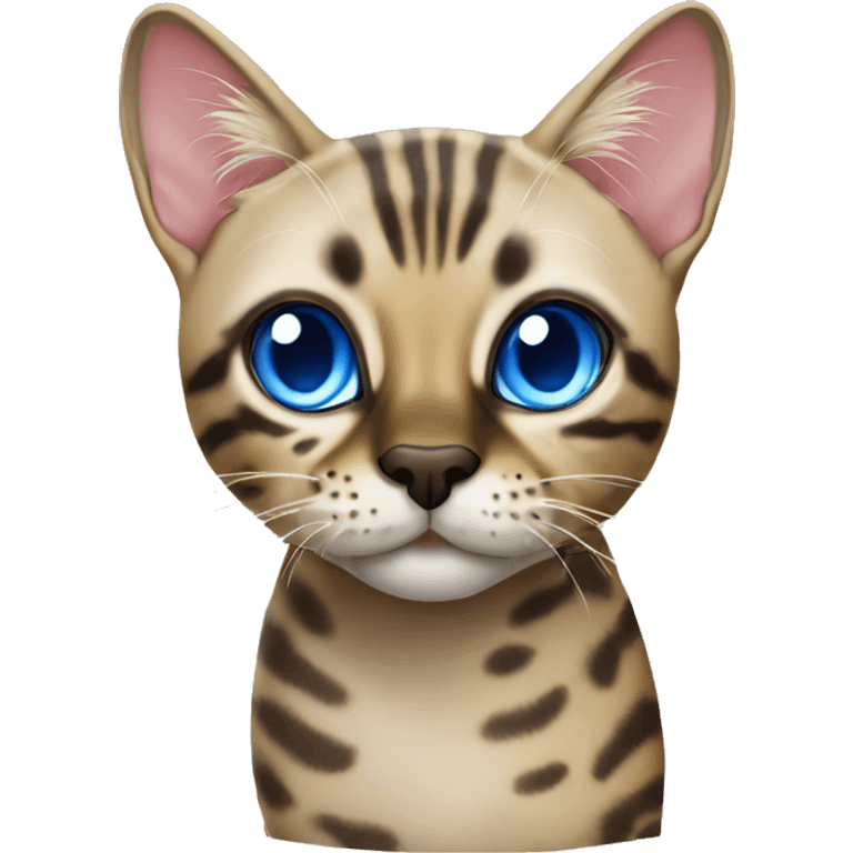 Seal Bengal cat with Blue eyes standing emoji