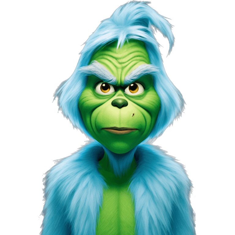 the grinch but blue emoji