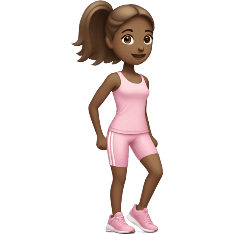 Girl exercising with light pink clothes emoji