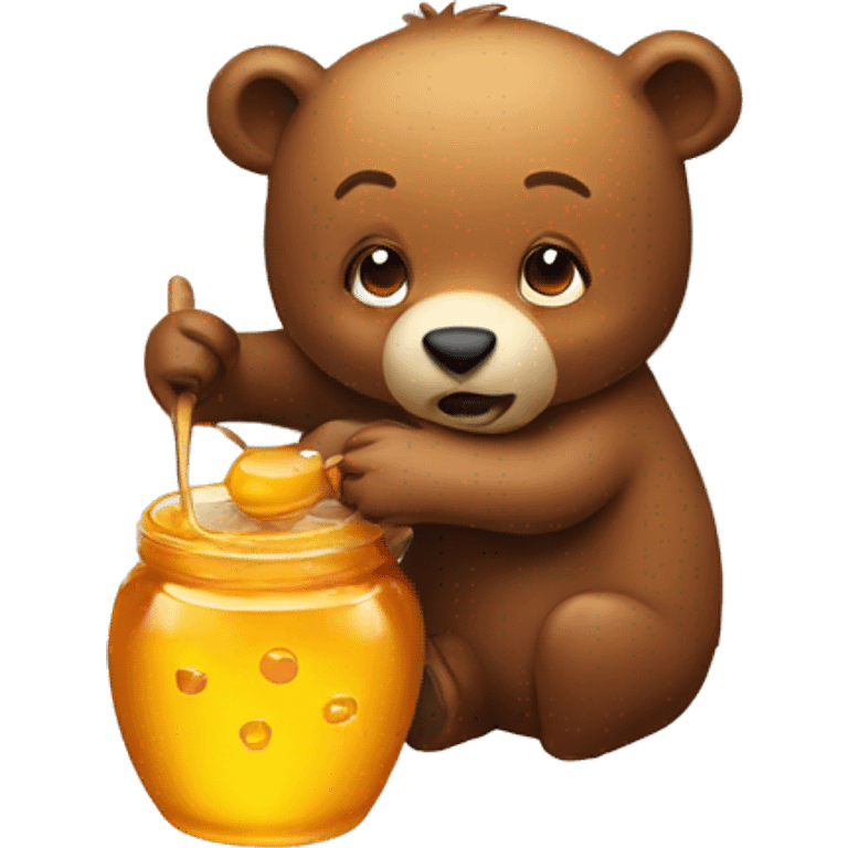 bear eating from a honey pot emoji