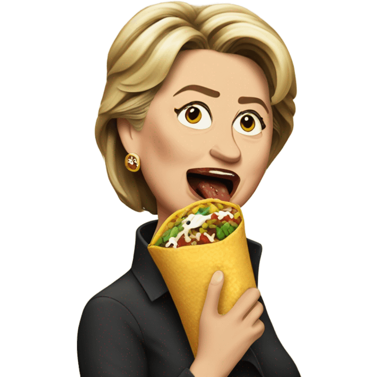 Hillary Clinton eating a burrito  emoji