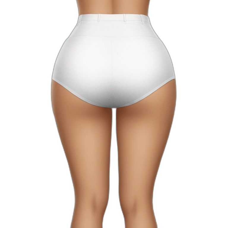 full-body-curvy-beauty-white-knickers-short-wide-skirt rear view emoji