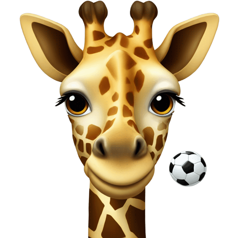 Giraffe with a soccer ball  emoji