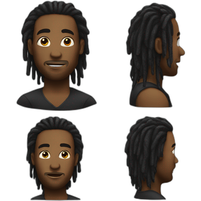 Black man with dread locks emoji