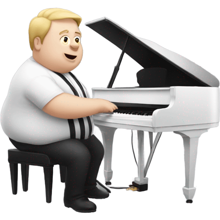 Fat white man playing piano emoji