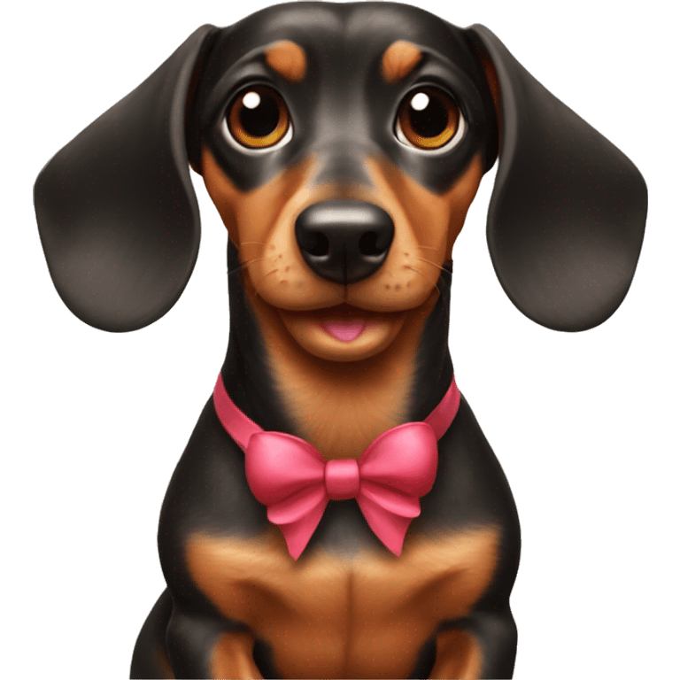 dachshund with a bow emoji