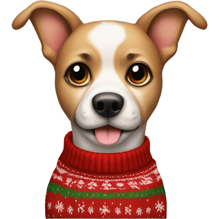 Dog wearing Christmas sweater  emoji