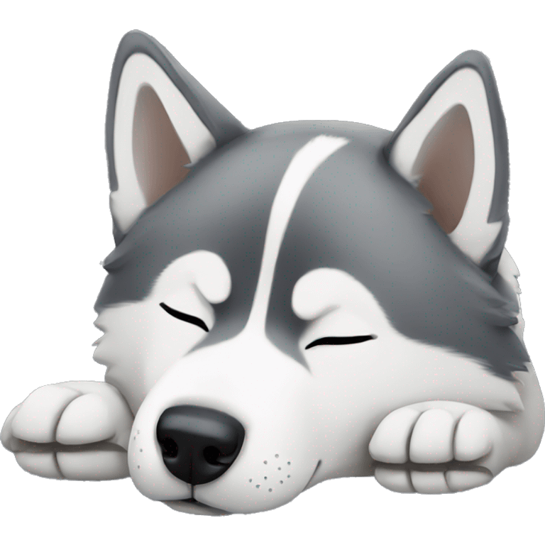 Husky sleeping emoji