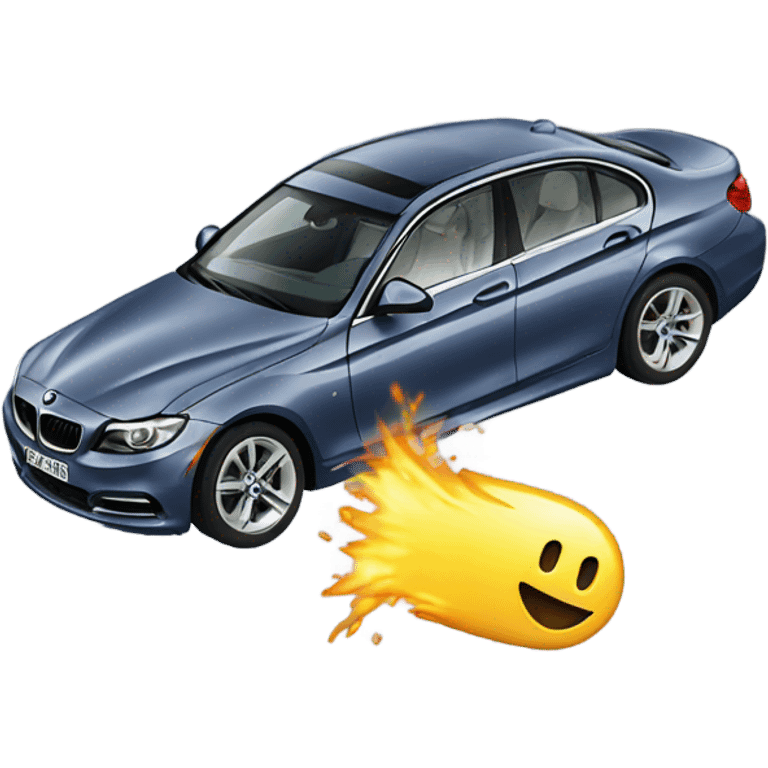 BMW getting hit by Mercedes emoji