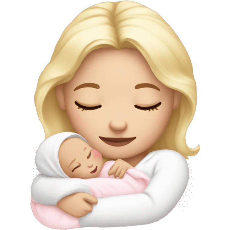 newborn white blonde sleep pink emoji