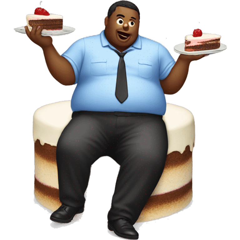 fat man eating cake in stilettos  emoji