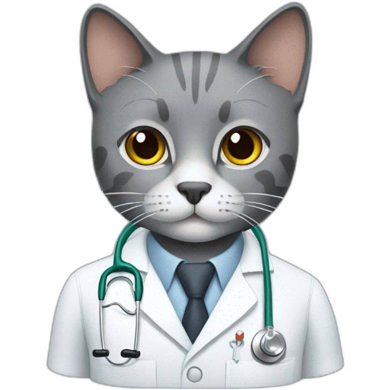 Gray cat doctor emoji