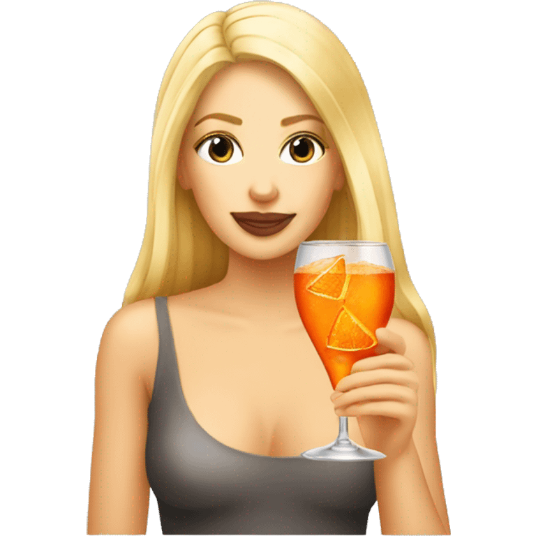 blond Girl drinking Aperol Spritz  emoji