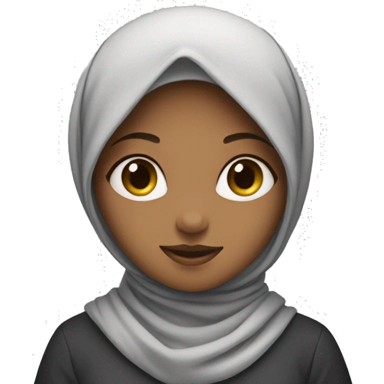 girl in hijab show heart with hands  emoji