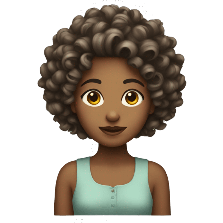 Girl with curls and hilighta emoji