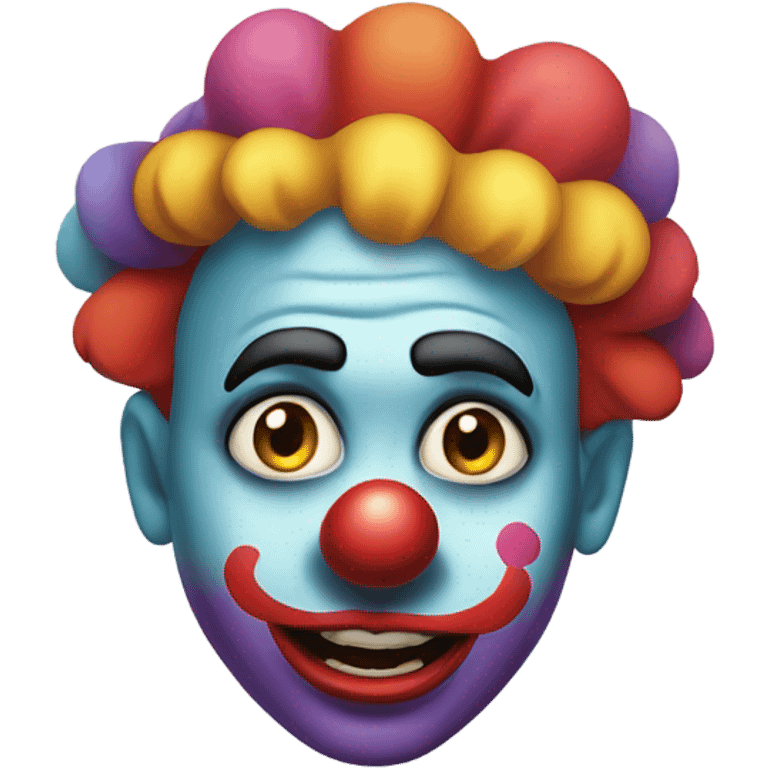 Face removing clown mask emoji