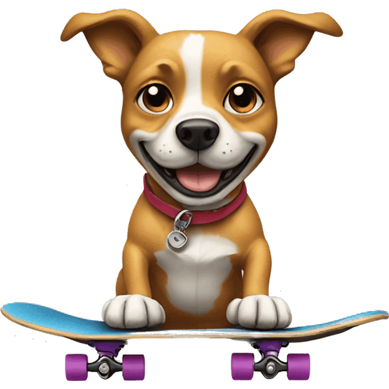 Dog riding skateboard emoji