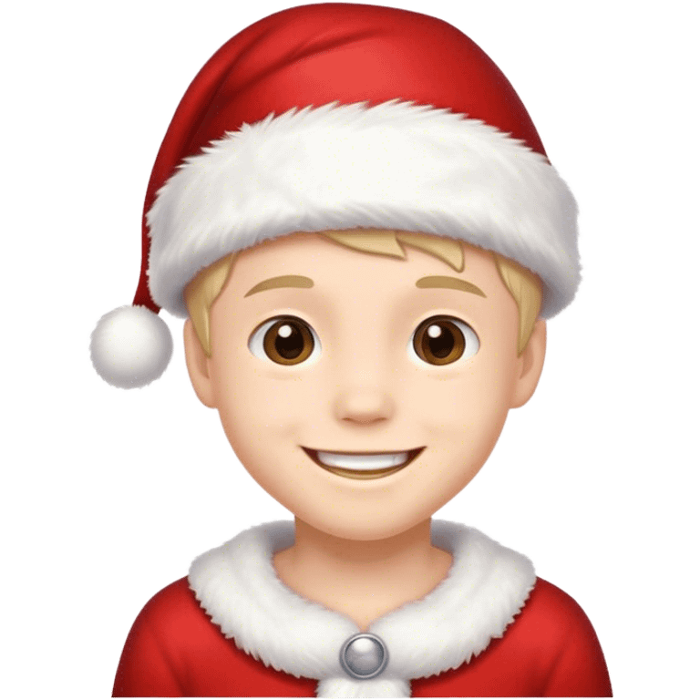 smiling boy in santa hat emoji