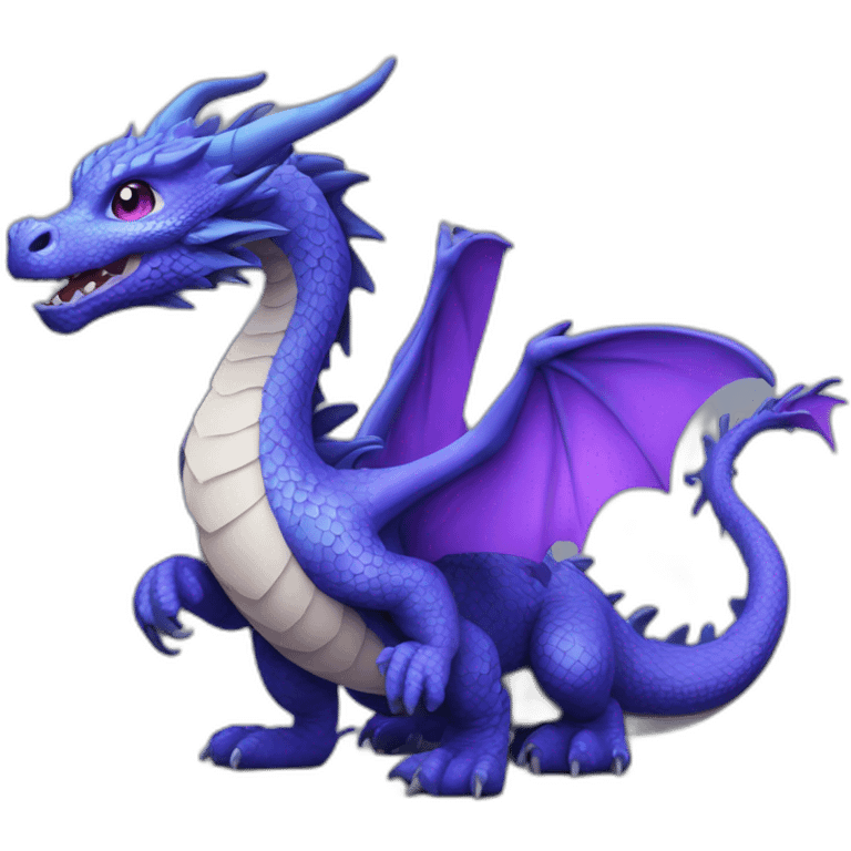 Dragon japonais bleu noir et violet emoji