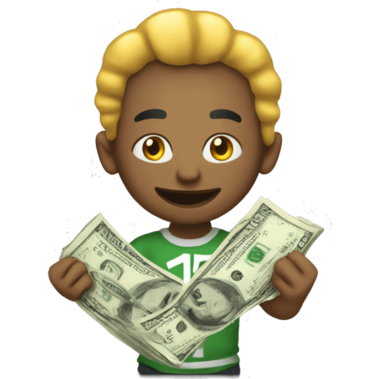 A fan of dollars emoji