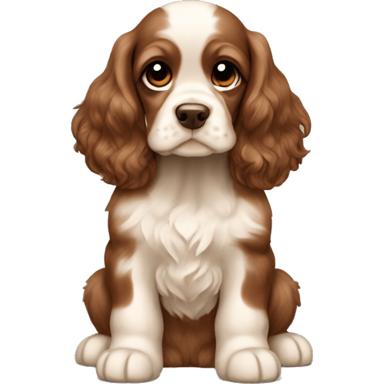 american cocker spaniel puppy brown bow emoji