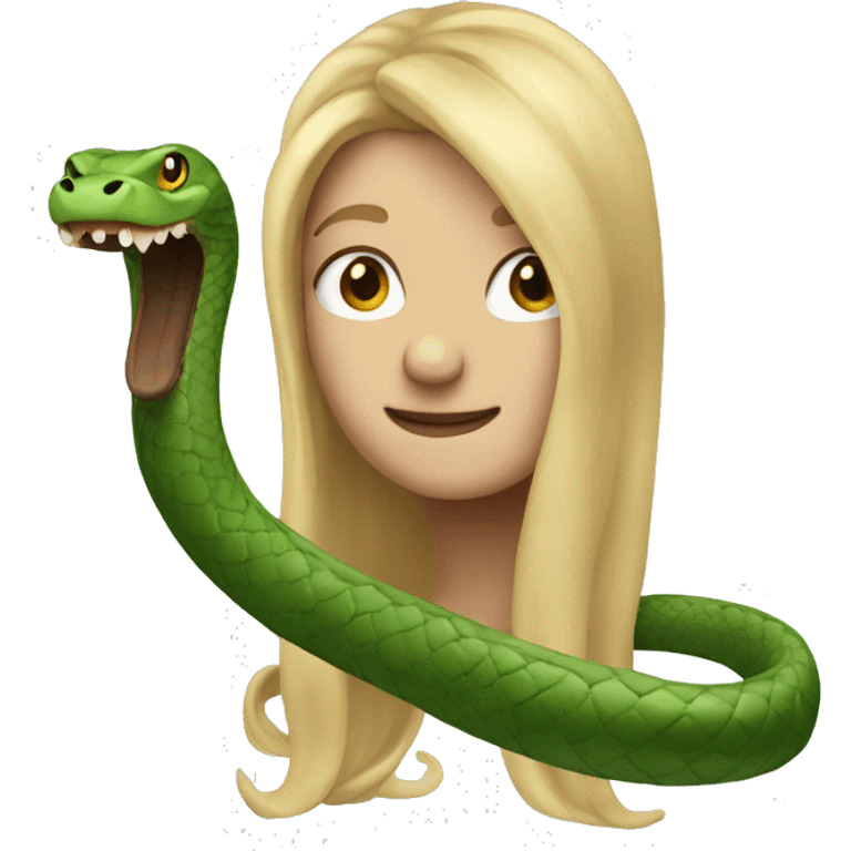 Snake with long blond hair  emoji