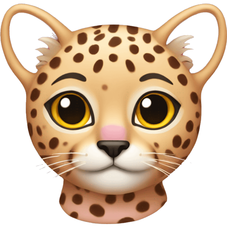 a pink cheetah cat emoji