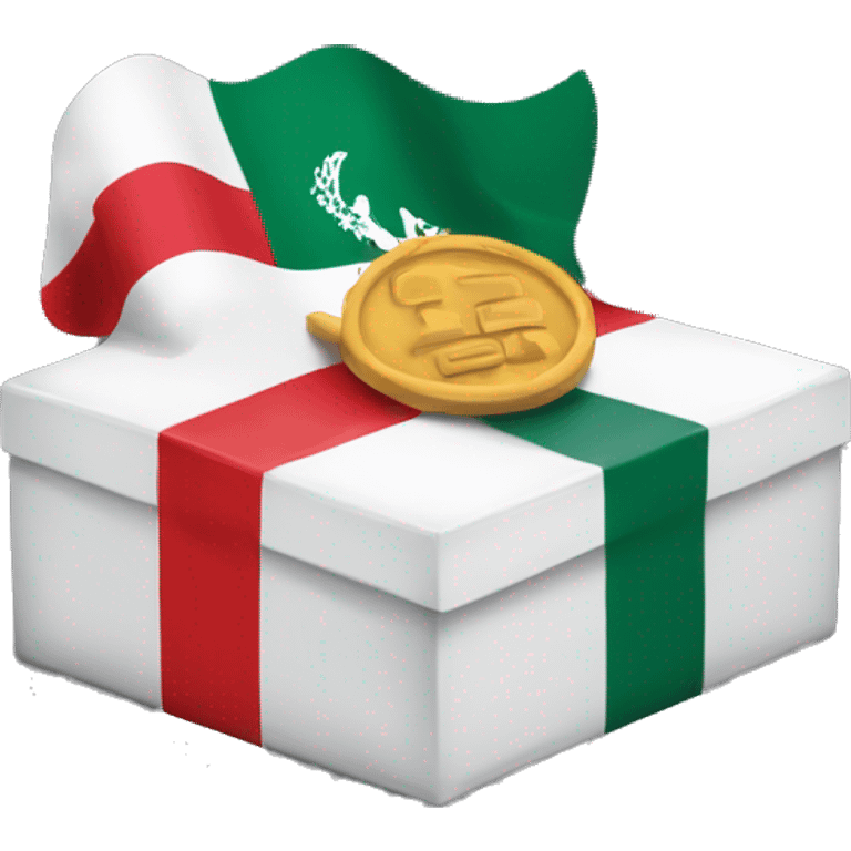 caja de regalo con la bandera de México emoji